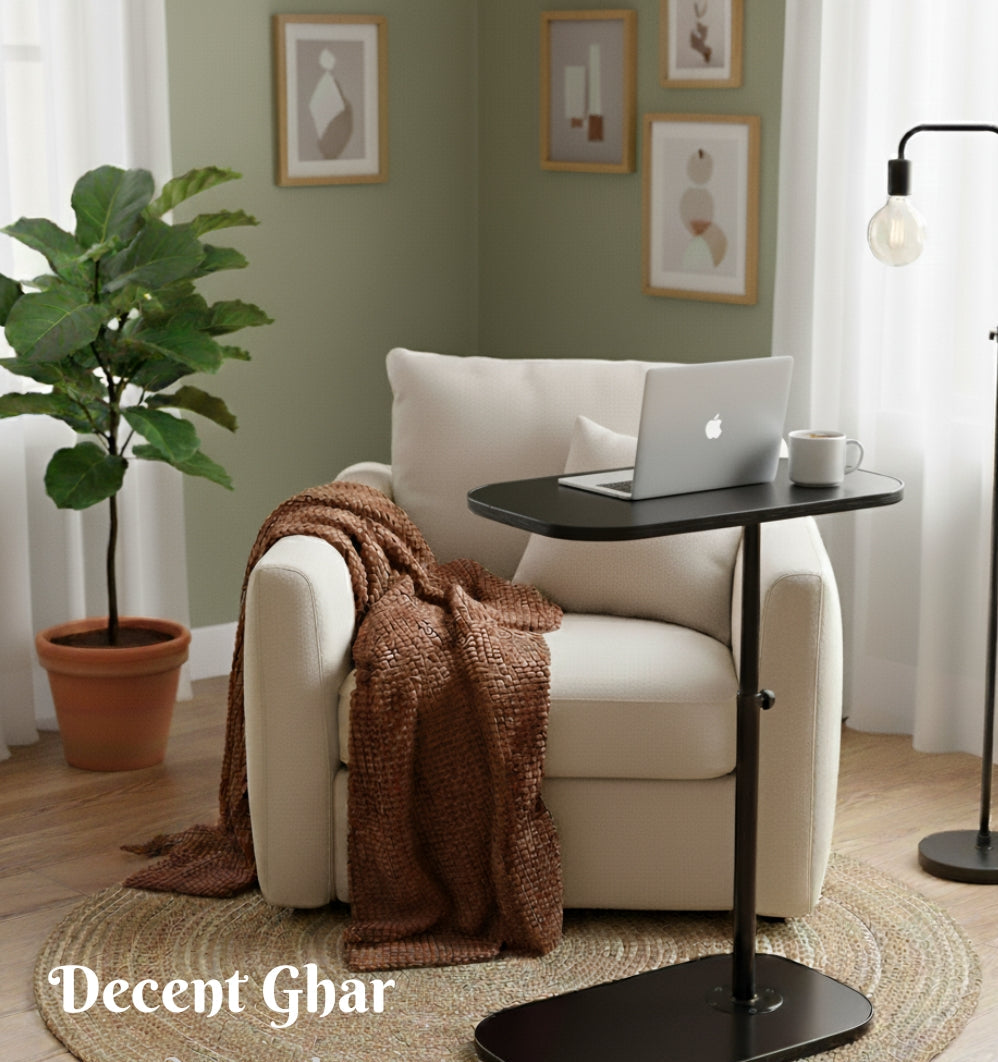 Height Adjustable C-shaped sofa side Table
