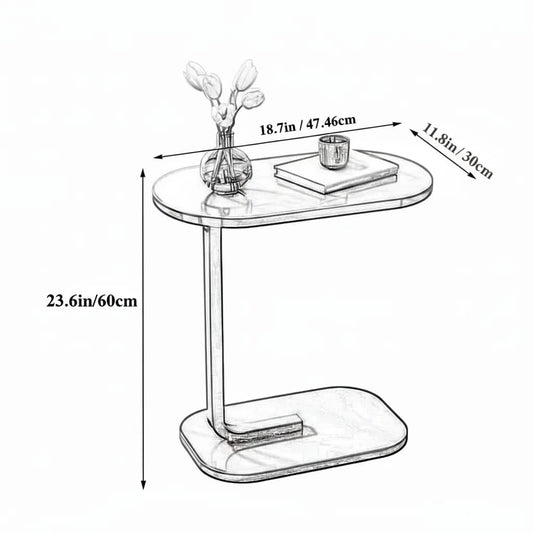 C-Shaped Sofa Side Table (Fixed Height)