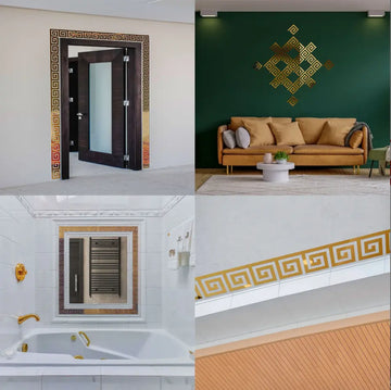 Border Greek Acrylic Mirror Wall Stickers