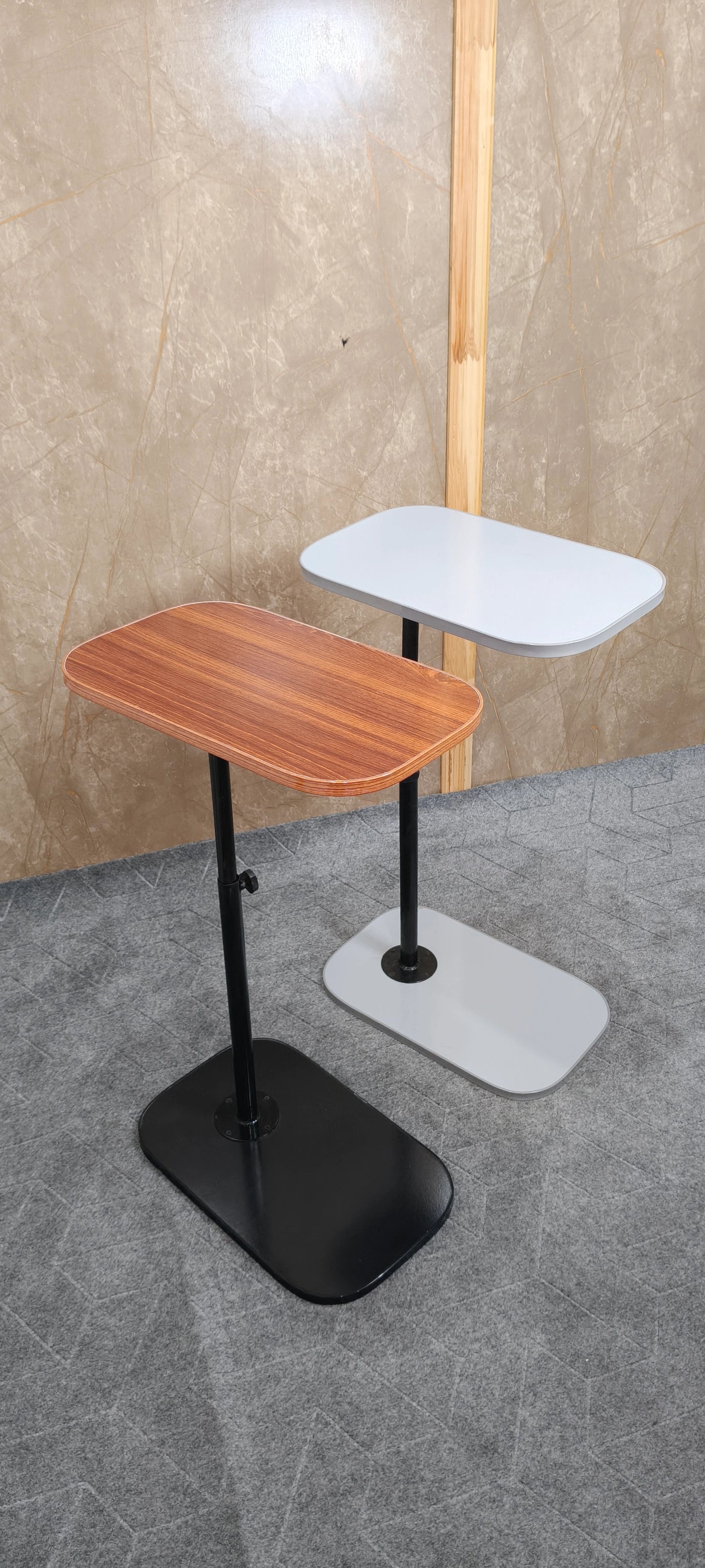 Height Adjustable C-shaped sofa side Table