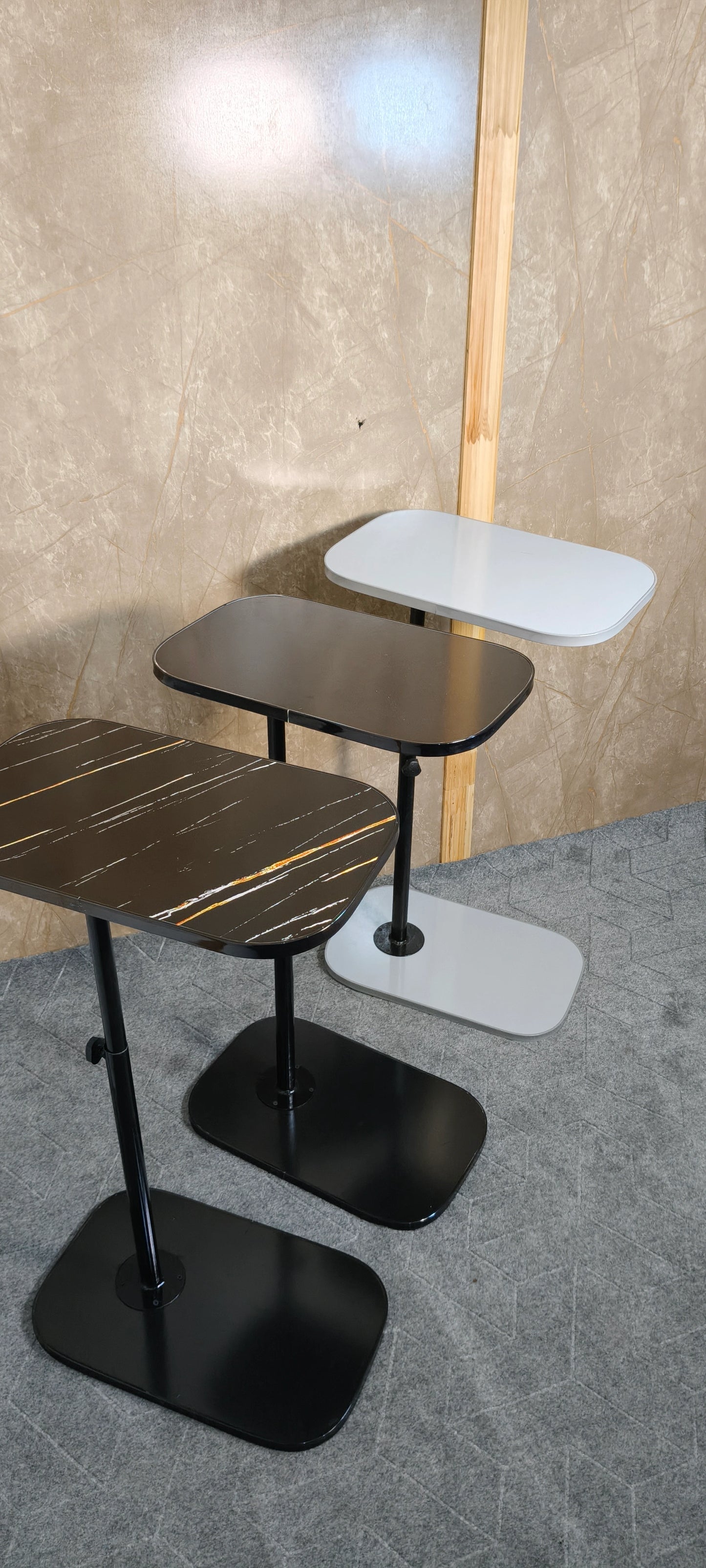 Height Adjustable C-shaped sofa side Table