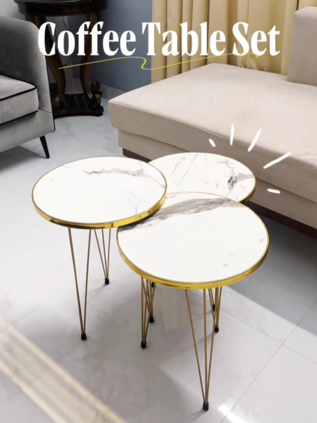 Modern Coffee Table – Nesting End Table & Side Table Set for Stylish Living