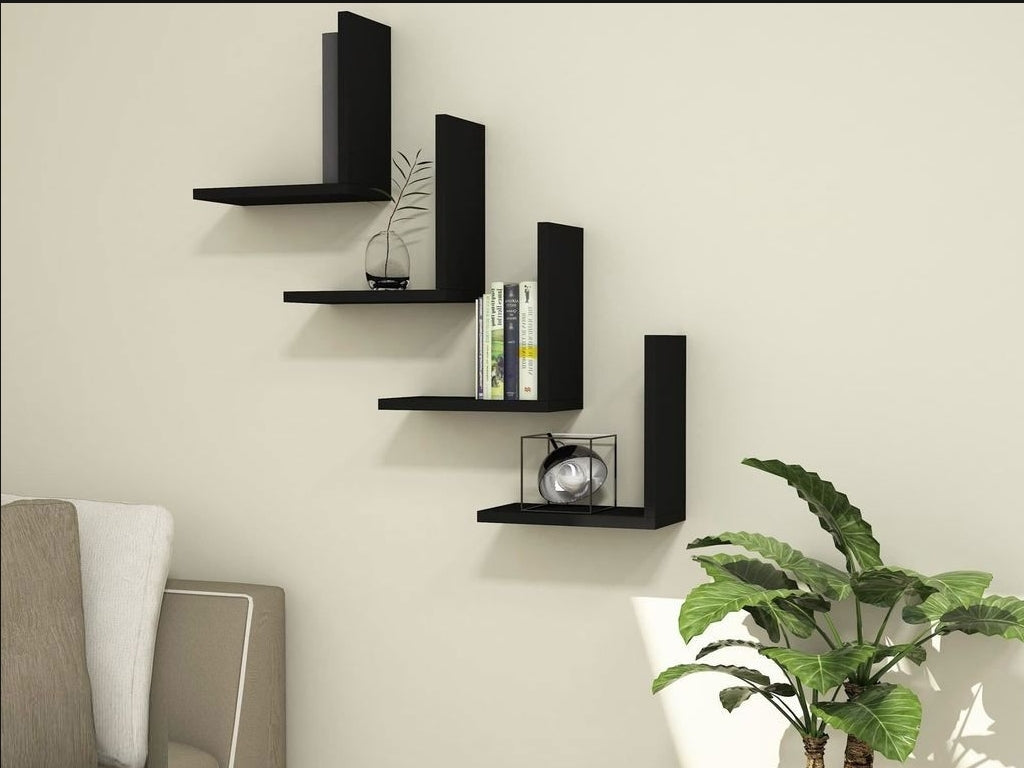 L Shaped Liven Wall Shelves (Set of 4)