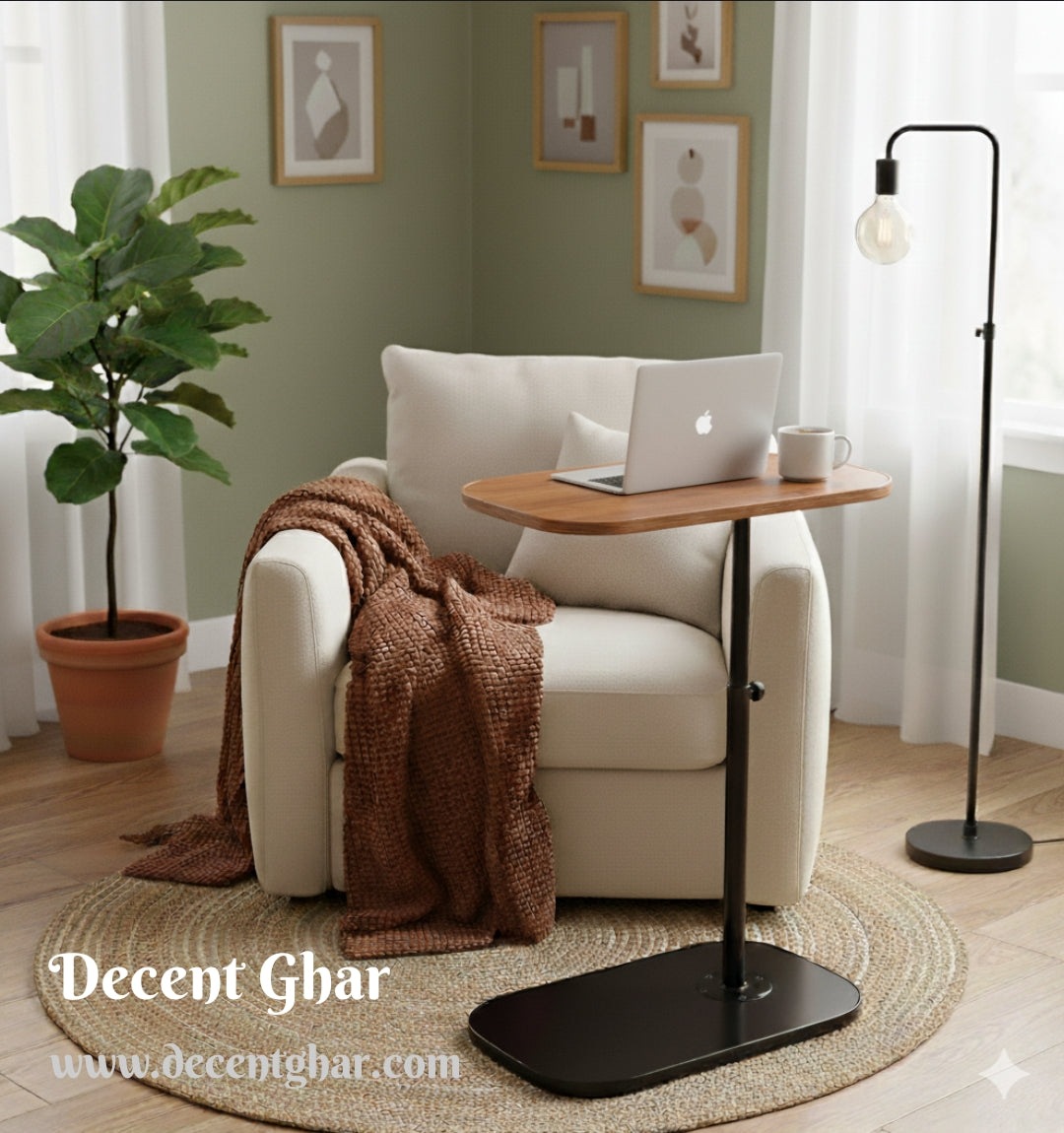 Height Adjustable C-shaped sofa side Table