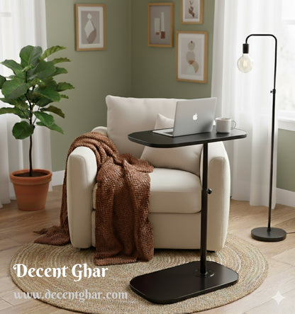 Height Adjustable C-shaped sofa side Table
