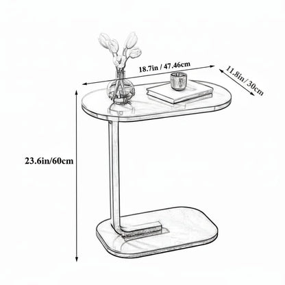 C-Shaped Sofa Side Table